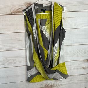 Alfani Yellow & Gray Sleeveless Blouse Size 12